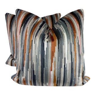 Romo "Benito" in Pumpkin 22" Pillows-A Pair For Sale