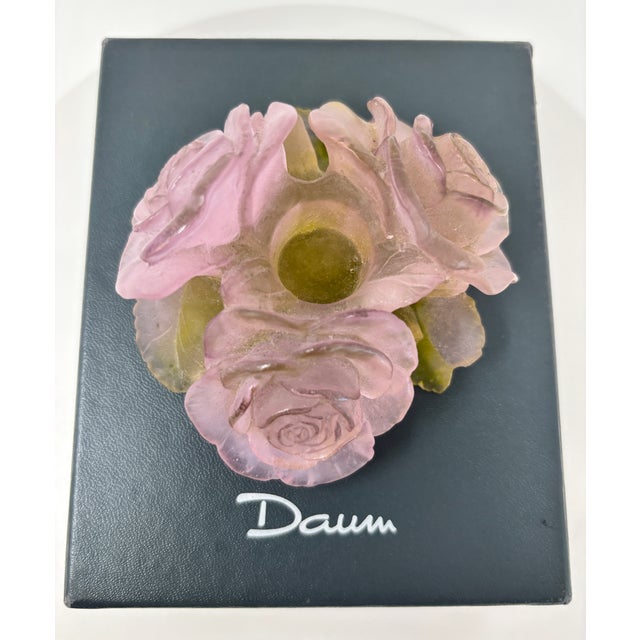 Daum Candleholder, Collectible Decorative Object, Glass, 1990, France For Sale In Palm Springs - Image 6 of 14