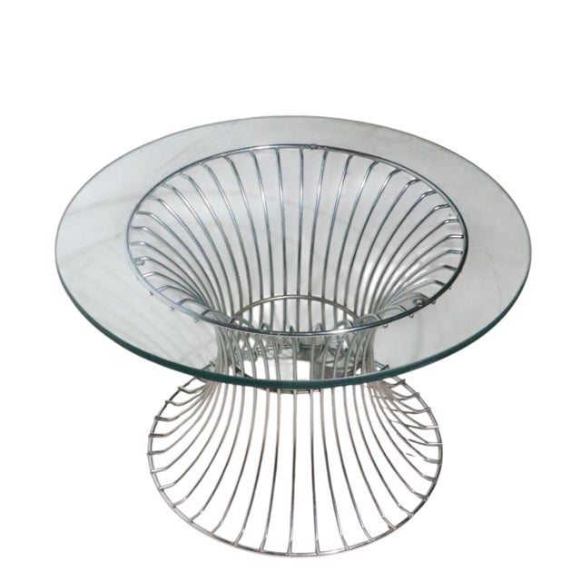 Warren Platner Mid 20th Century Space Age Chrome and Glass Side or Coffee Table After Platner For Sale - Image 4 of 14