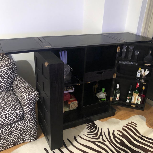 Crate And Barrel Steamer Bar Cabinet Chairish