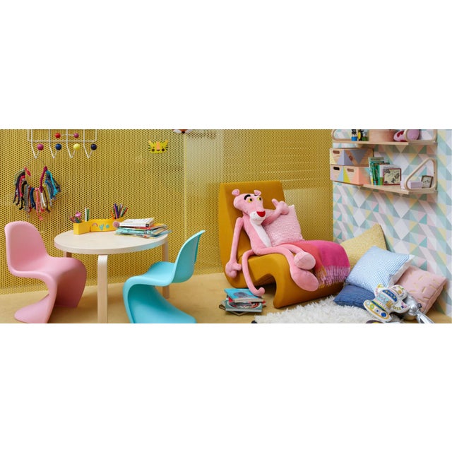 Turquoise Mid-Century Modern Panton Junior Kids Chairs by Verner Panton Vitra, Turquoise + Orange - a Pair For Sale - Image 8 of 11