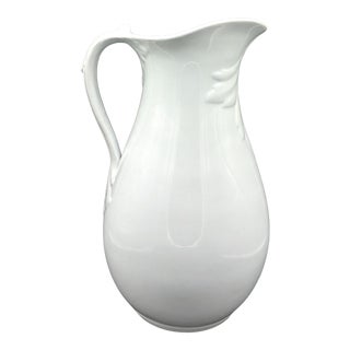 Mid 19th Century English John Maddock & Sons White Ironstone Pitcher For Sale