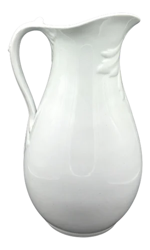 Mid 19th Century English John Maddock & Sons White Ironstone Pitcher