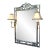 A wrought iron hand-welded frame surrounding a beveled wall mirror by Hampton Bay. It features a pair of permanently...