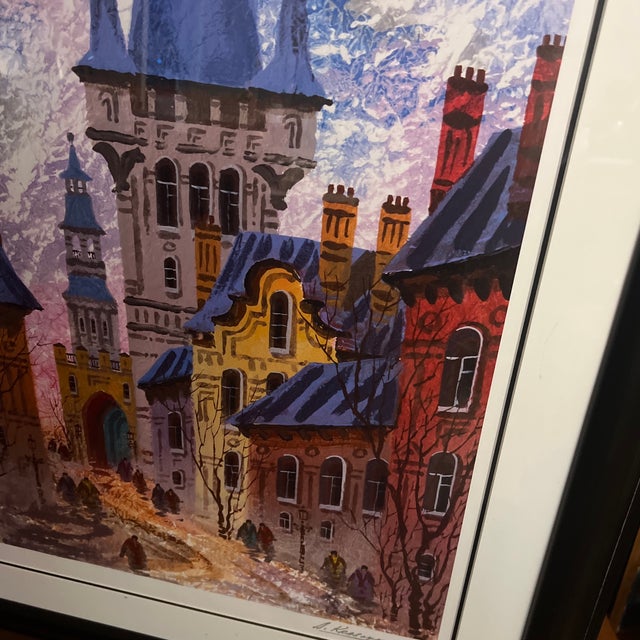 1980s Seriagraph by Anatole Krasnyansky (American/Ukrainian B. 1930), Signed Framed Titled Old Prague For Sale - Image 5 of 12