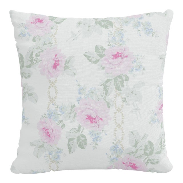 Rachel Ashwell x Cloth & Co 20" Decorative Pillow in Pink Royal Bouquet For Sale