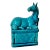 Vintage Turquoise Porcelain Horse on High Base For Sale