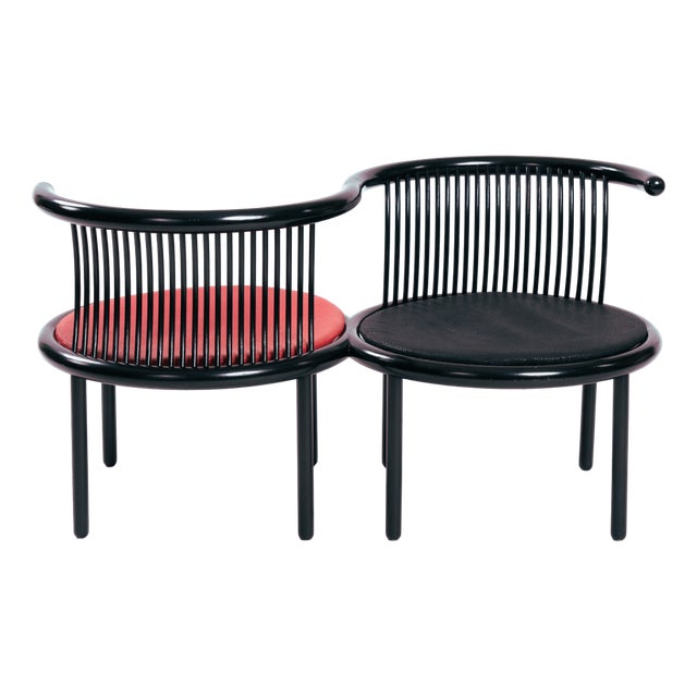 Black Vis-a-Vis Chair by Herbert Ohl for Lübke, 1980s For Sale