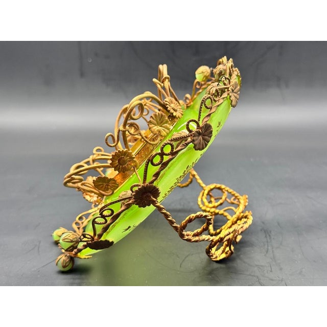 19th Century French Ouraline Centerpiece with Gilt Bronze Decoration, in Flawless conditions. Designed before 1890