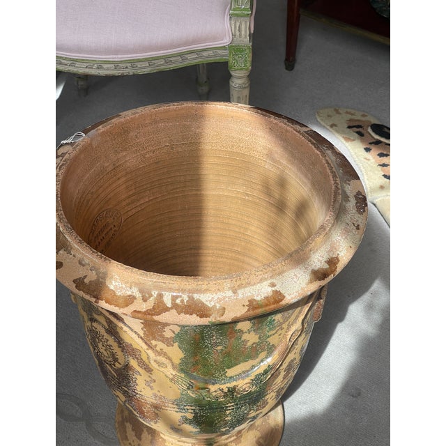 Antique French Glazed Terracotta Anduze Planters, Signed For Sale In West Palm - Image 6 of 18