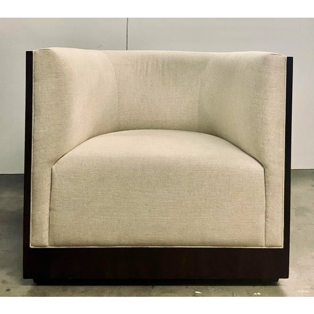 Wood Theodore Alexander Modern Garren Tub Chair For Sale - Image 7 of 7