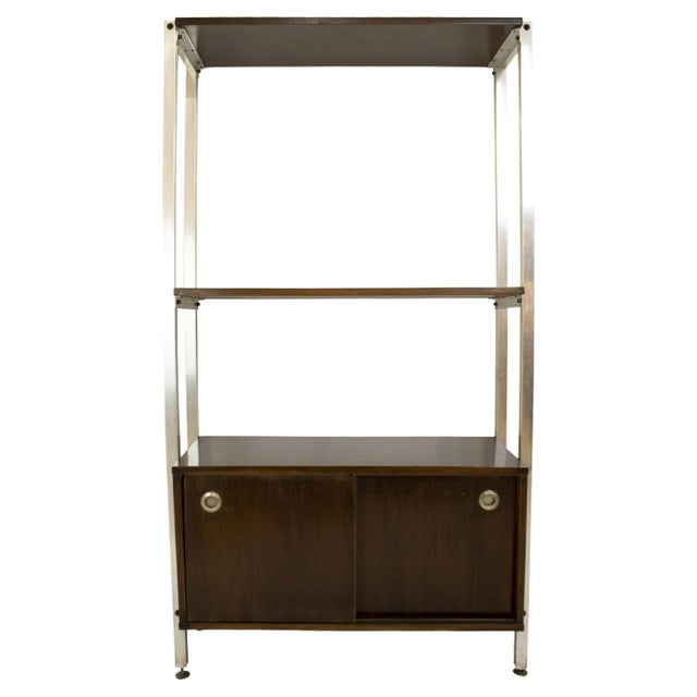 Wood Steel and Teak Office Shelf from ICF Padova, Italy, 1970s For Sale - Image 7 of 7