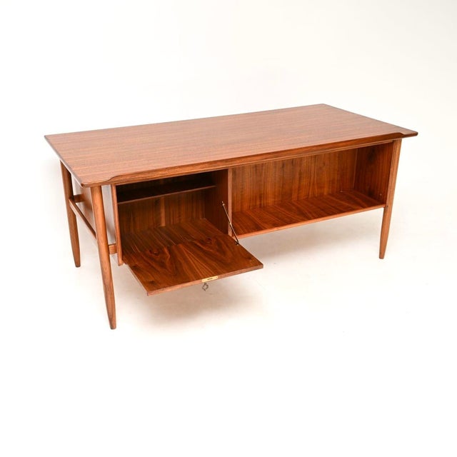 Brown Vintage Swedish Walnut Desk by Goran Strand for Lelangs Mobelfabrik, 1960s For Sale - Image 8 of 15
