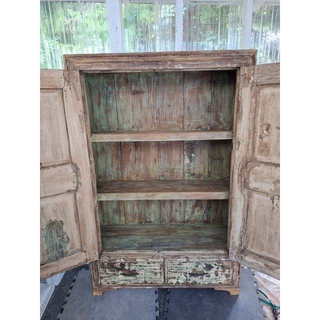 Late 19th Century Antique Indian Carved Armoire For Sale - Image 5 of 18