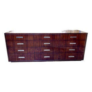 Late 20th Century 12 Drawers Dresser With Chrome Trims by Ralph Lauren Home Collection. For Sale