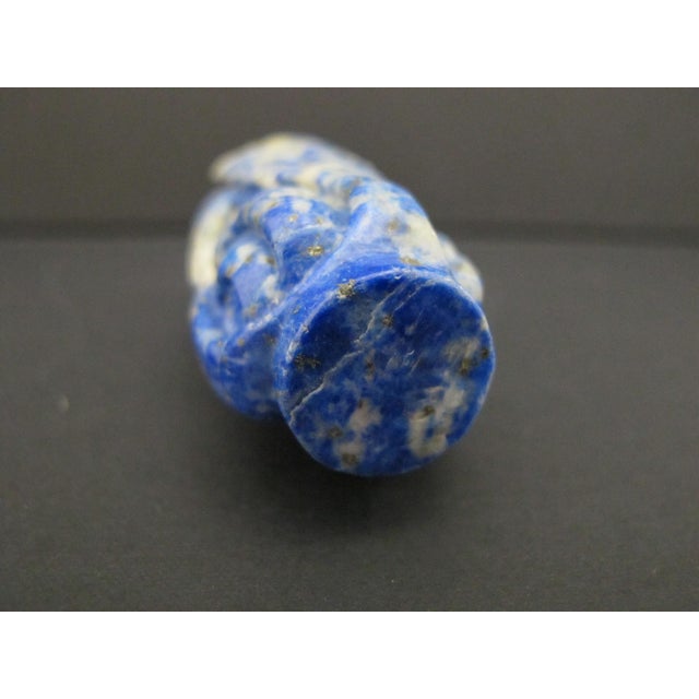Gemstone Chinese Carved Natural Lapis Lazuli Leaves Snuff Bottle For Sale - Image 7 of 10