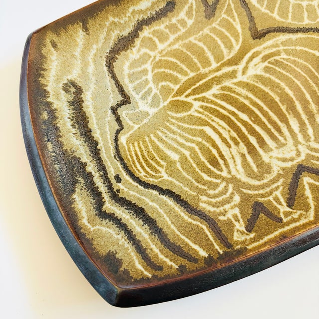 Mid 20th Century Dora De Larios Art Pottery Ram Tray For Sale - Image 5 of 13
