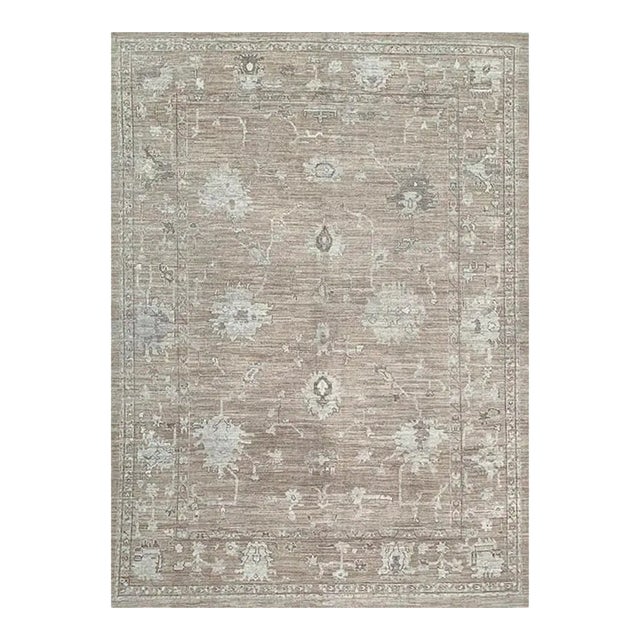 Handwoven Turkish Oushak Area Rug 9’0″ X 12’0″ For Sale