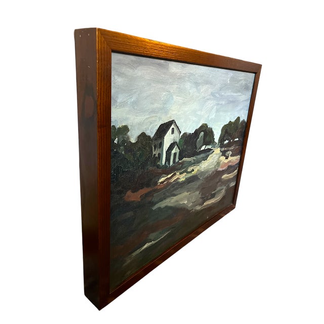 Milton Avery Mid 20th Century Vintage Mid-Century Expressionist Landscape Painting Signed G. Bronson, Framed For Sale - Image 4 of 10