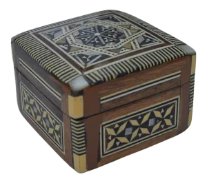 Vintage Moroccan Mother-Of-Pearl Inlaid Box