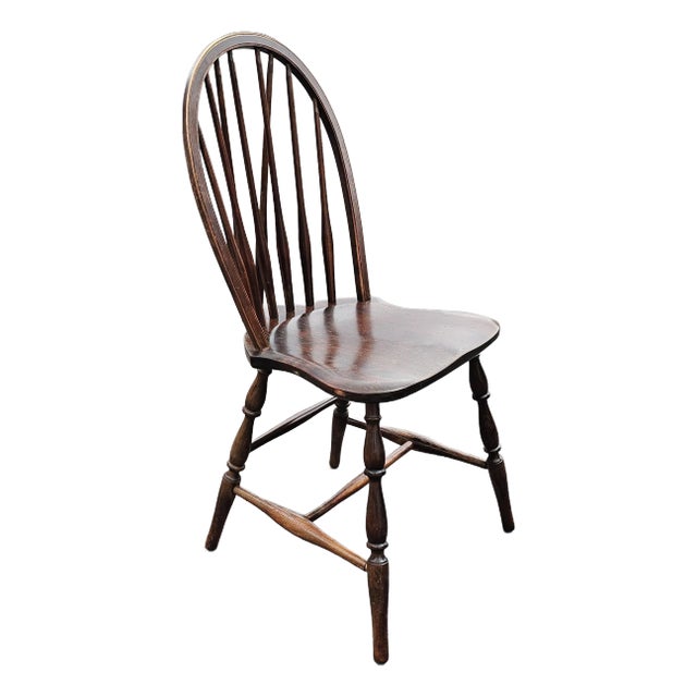 Early 20th Century S. Bent & Bros Oak Brace Back Windsor Chair For Sale