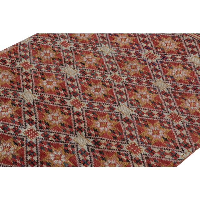 Rug & Kilim Rug & Kilim’s Moroccan Style Rug in Red With Gold Geometric Patterns For Sale - Image 4 of 8
