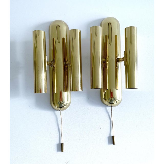 Gold Vintage Space Age Brass Sconces, 1970s, Set of 2 For Sale - Image 8 of 15