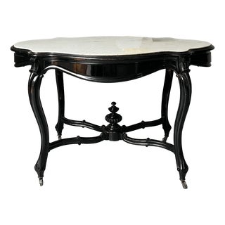 Rococo Dining Table with Marble Top For Sale