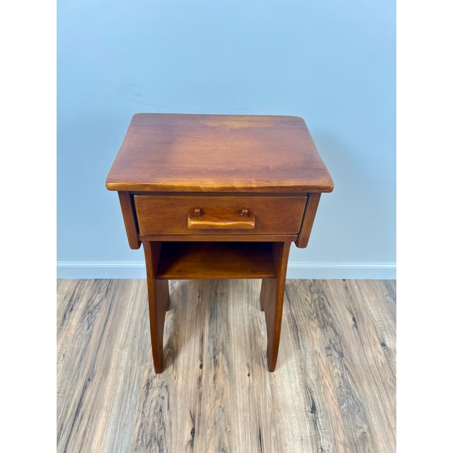 1960s Vintage Mid-Century Rock Maple Night Stand by Cushman For Sale In Boston - Image 6 of 7