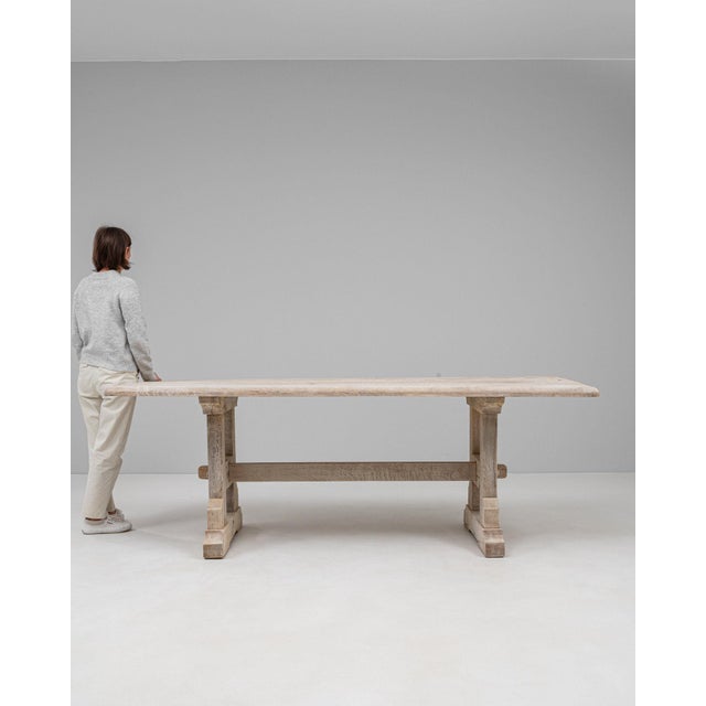 This piece presents as a table, distinguished by natural oak, mortise and tenon. Dating to 20th Century and originating...