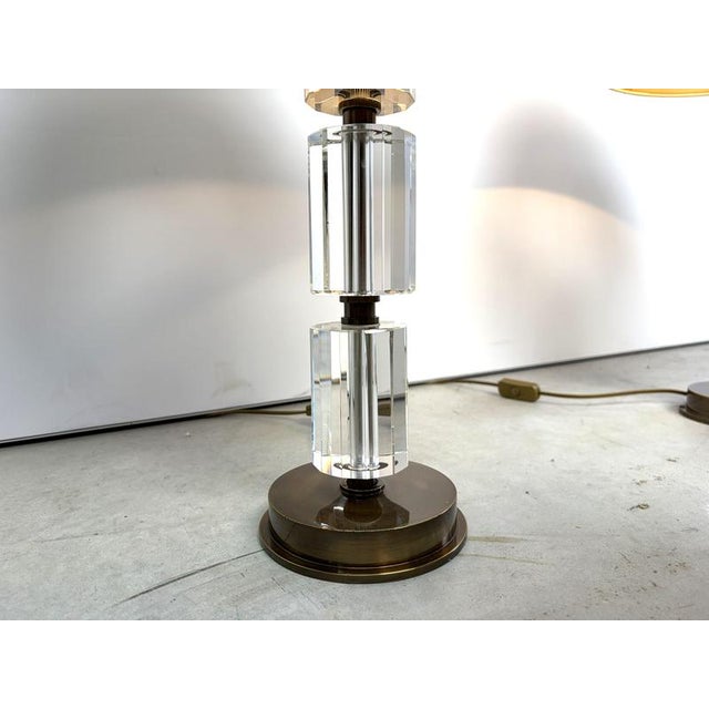 Brass and Acrylic Table Lamps, 1980s, Set of 2 For Sale - Image 6 of 13