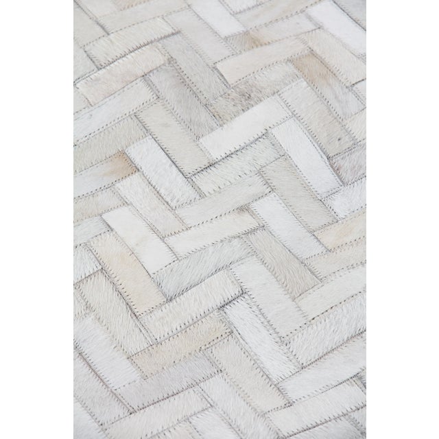Contemporary Exquisite Rugs Willoughby Patchwork Leather Ivory - 9'6"x13'6" For Sale - Image 3 of 8