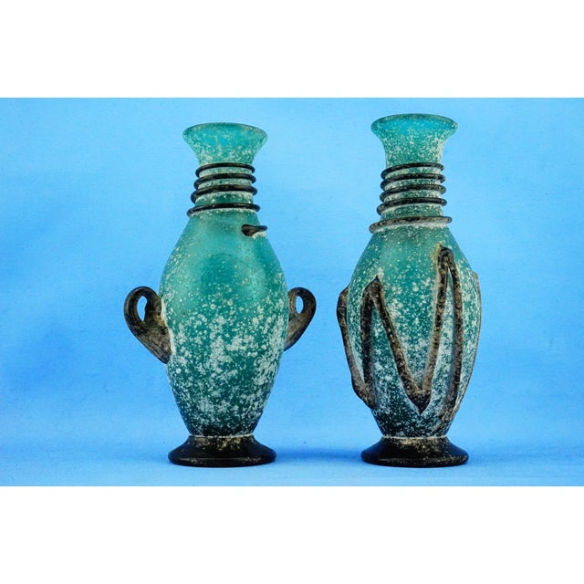 Green and Black Murano Glass Vases by C. Zeta, Italy, 1970s, Set of 2 For Sale - Image 9 of 18
