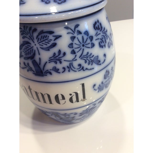 Antique Flow Blue Blue Onion Kitchen Canisters Germany Set Of 3