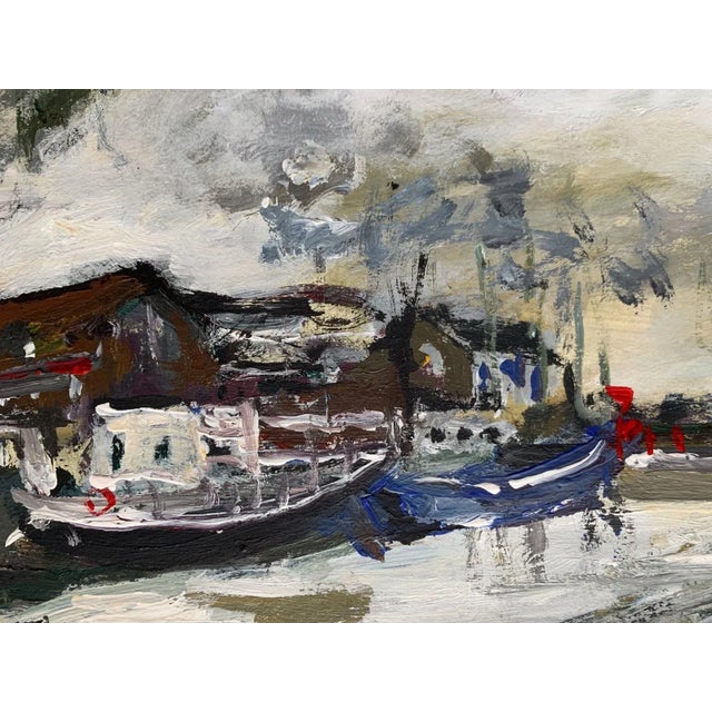 Magdalena Spasowicz, Landscape with Boats, Oil on Board, 2004 For Sale - Image 4 of 7