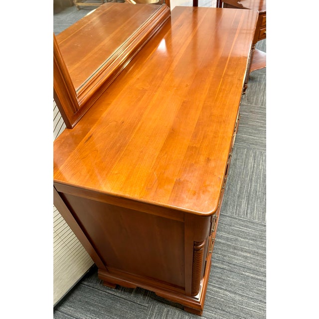 Mid 20th Century Mid 20th Century Cherry Dresser and Mirror For Sale - Image 5 of 7