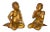 Thai Giltwood Hand Carved Pair of Mandalay Praying and Listening Monks For Sale