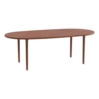 Cast Minimalist Oval Dining Table in Walnut Wood by Pedro Sotomayor For Sale