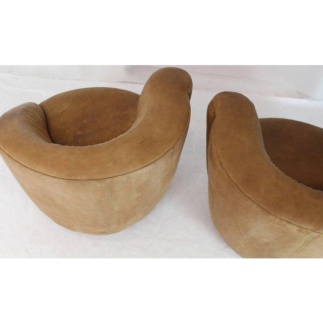 Mid-Century Modern Vladimir Kagan Nautilus Tan Leather ...