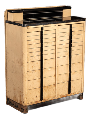 Vintage Art Deco Steel and Wood Dental Cabinet by American Cabinet