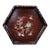 Late 20th Century Hexagonal Wood Tray With Mother-of-Pearl Bird and Floral Inlay For Sale