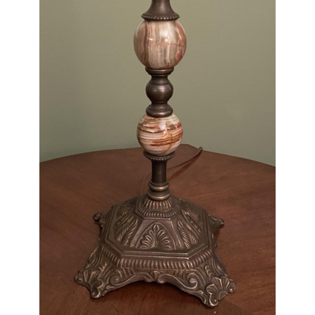 Vintage Victorian Table Lamp by Handley Industries & Lavish Lamps Beaded Fringe Shade For Sale - Image 11 of 16