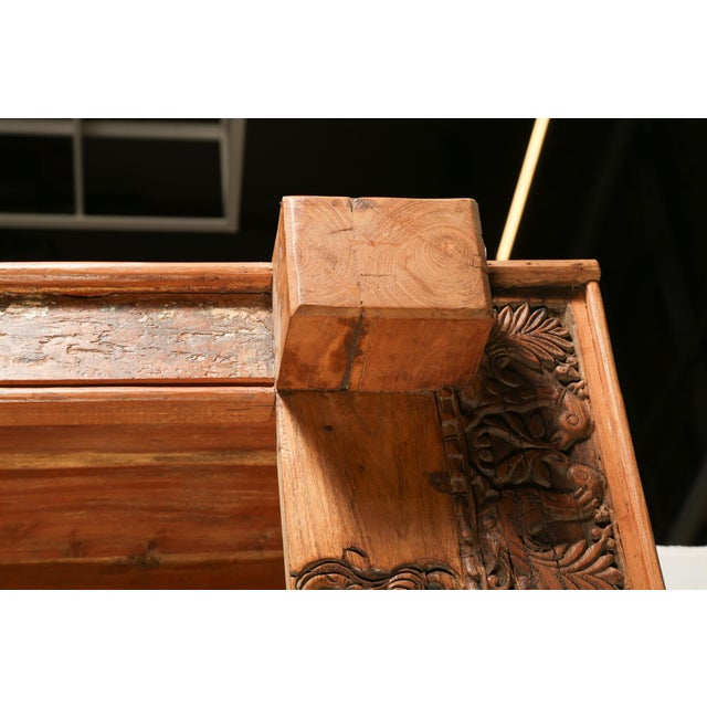 Brown Indian Teak Doorframe Now Bookcase, 19th Century. With Later Elements For Sale - Image 8 of 14
