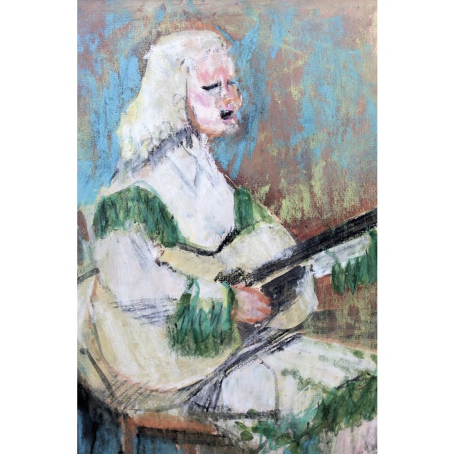 French inspired framed pastel drawing "The White-Headed Girl". Signed lower left Harriet Barr, we love how she was able to...