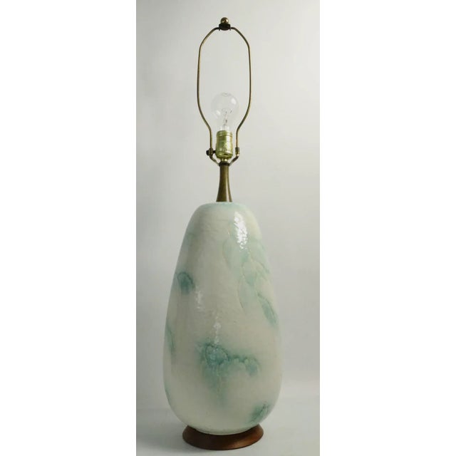 Mid Century Ceramic Lamp With Cloud Motif For Sale - Image 11 of 13