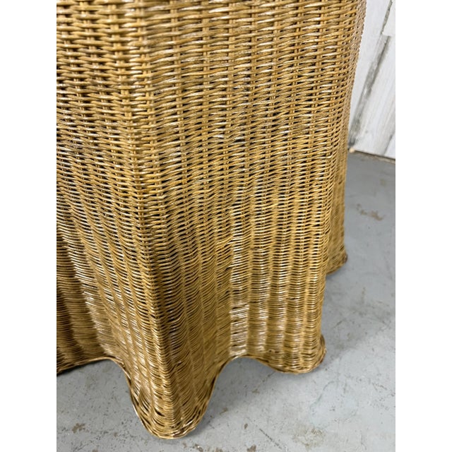 Trompe l'Oeil Draped Wicker "Ghost" Side Table For Sale - Image 9 of 13