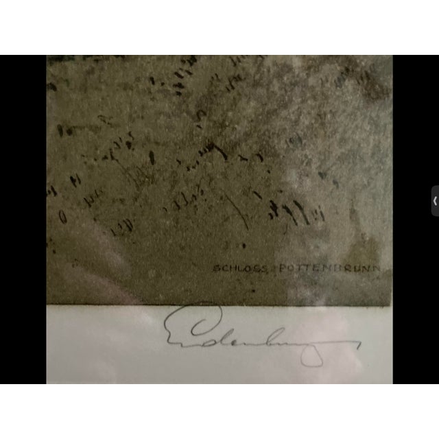 Traditional 1980s Etching “Schloss Pottenbrunn” Signed by Josef Eidenberger - Framed For Sale - Image 3 of 5