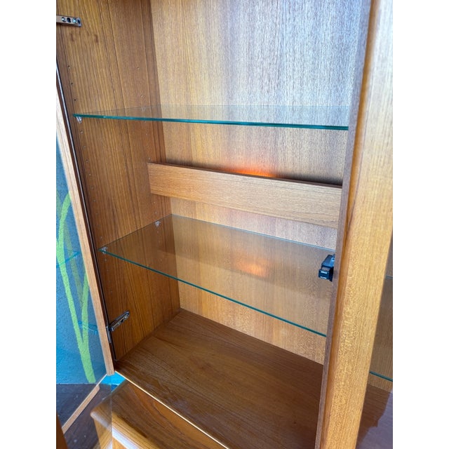 Mid-Century Modern Nordic Furniture Teak Illuminated Hutch For Sale - Image 3 of 11