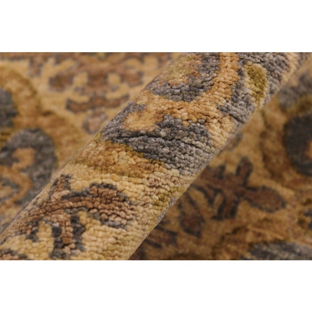 Textile Boho Chic Ziegler 1990'sGray/Gold Wool Runner Rug- 2'9'' X 9'5'' For Sale - Image 7 of 10