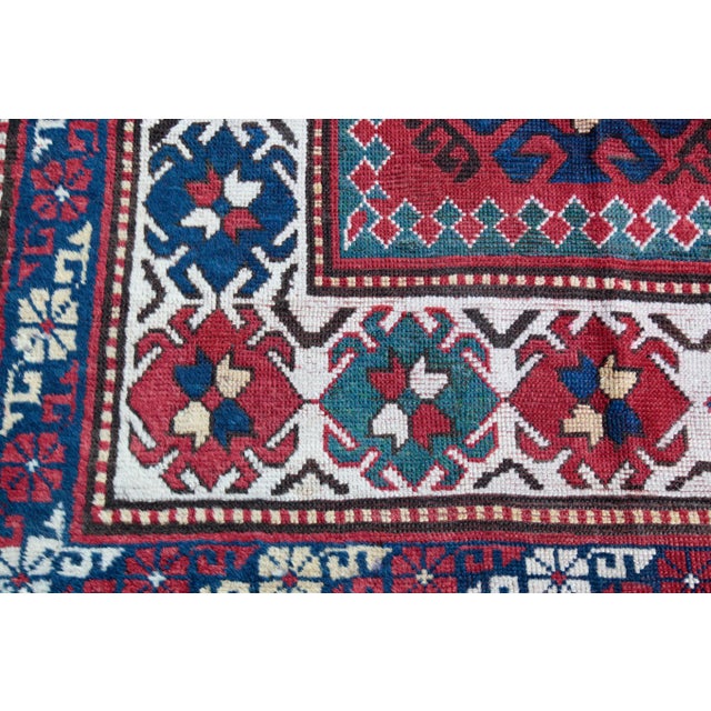 Red Antique Bordjalo Kazak From Early 20th Century -6' 11''x 3' 11'' Feet For Sale - Image 8 of 13